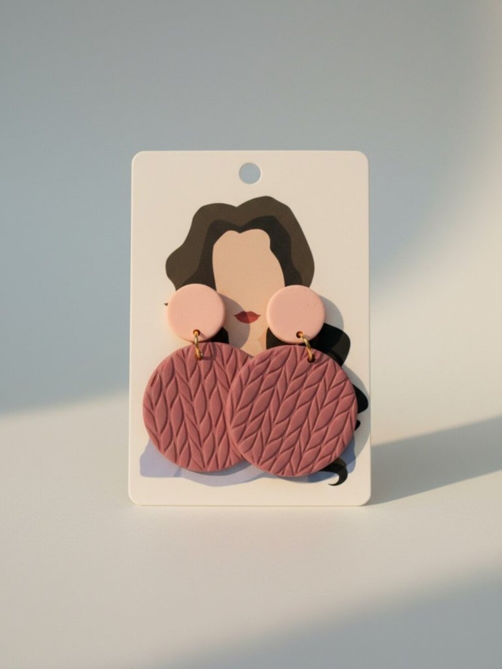 Blush Pink Textured Polymer Clay Earrings Gift Set | Minimalist Statement Jewelr